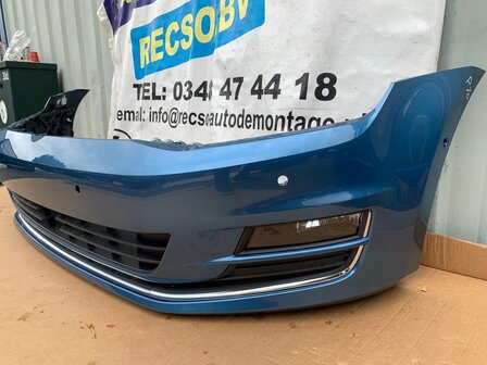 VW Golf 7 Voorbumper acc bumper 6x pdc Pacific Blue LA5J P70