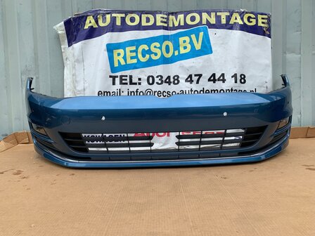 VW Golf 7 Voorbumper acc bumper 6x pdc Pacific Blue LA5J P70