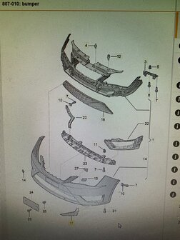 Seat Ibiza 6J  Voorbumper rooster rechts Nieuw orgineel 6J0853666F