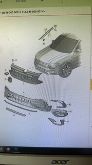 VW Tiguan Bumper rooster luchtzeef rechts 5NA854662H