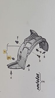 Audi A3  8V Modderkuip rechts nieuw orgineel 8V0821172M