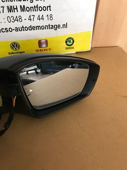 VW Polo 6R buitenspiegel rechts handmatig plastic zwart