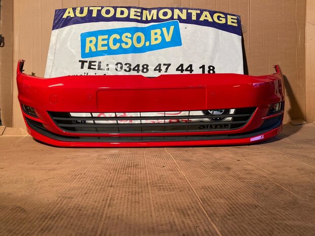 Golf 7 Voorbumper 4X pdc KLS Tornado Rood LY3D T123