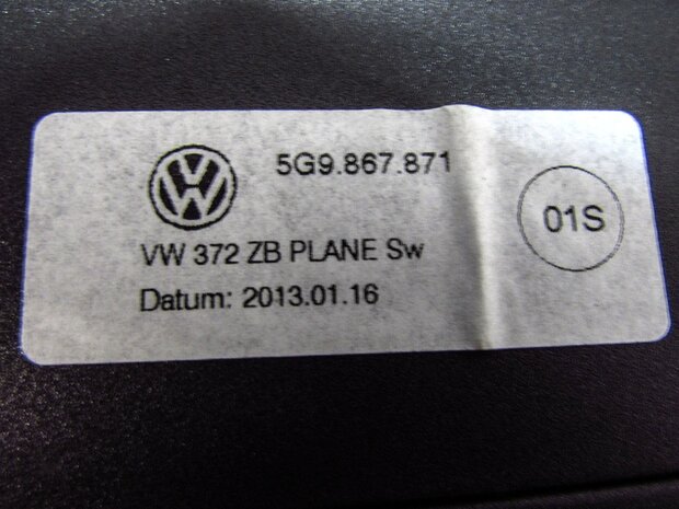 Afdekrol voor bagageruimte ROLO VW Golf 7/5G 'VARIANT 5G9867871A