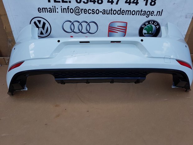 VW Golf 7 R Facelift Achterbumper bumper 4x PDC Wit LC9A