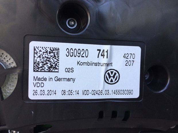 VW Passat B8 teller unit 3G0920